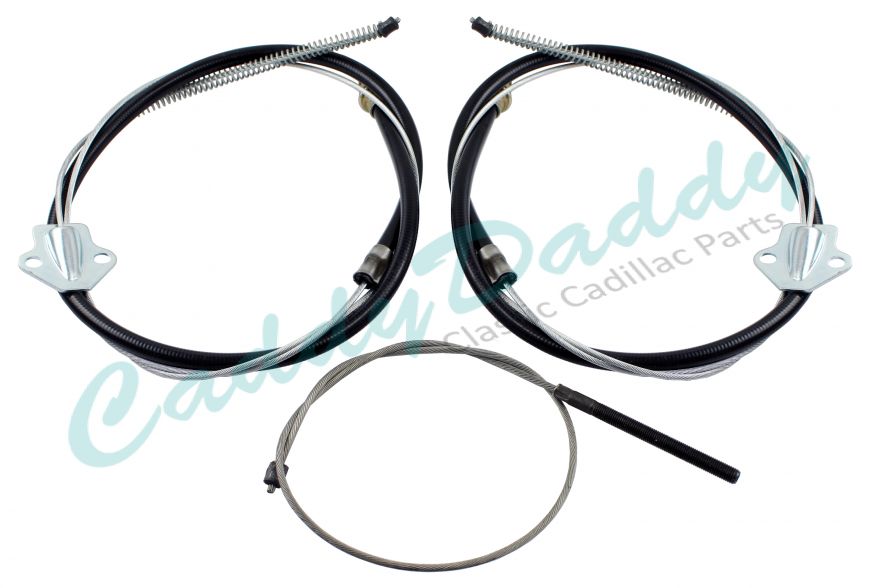 1957 Cadillac Series 62, DeVille, and Eldorado Emergency Brake Cable Set 3 Pieces REPRODUCTION Free Shipping In The USA