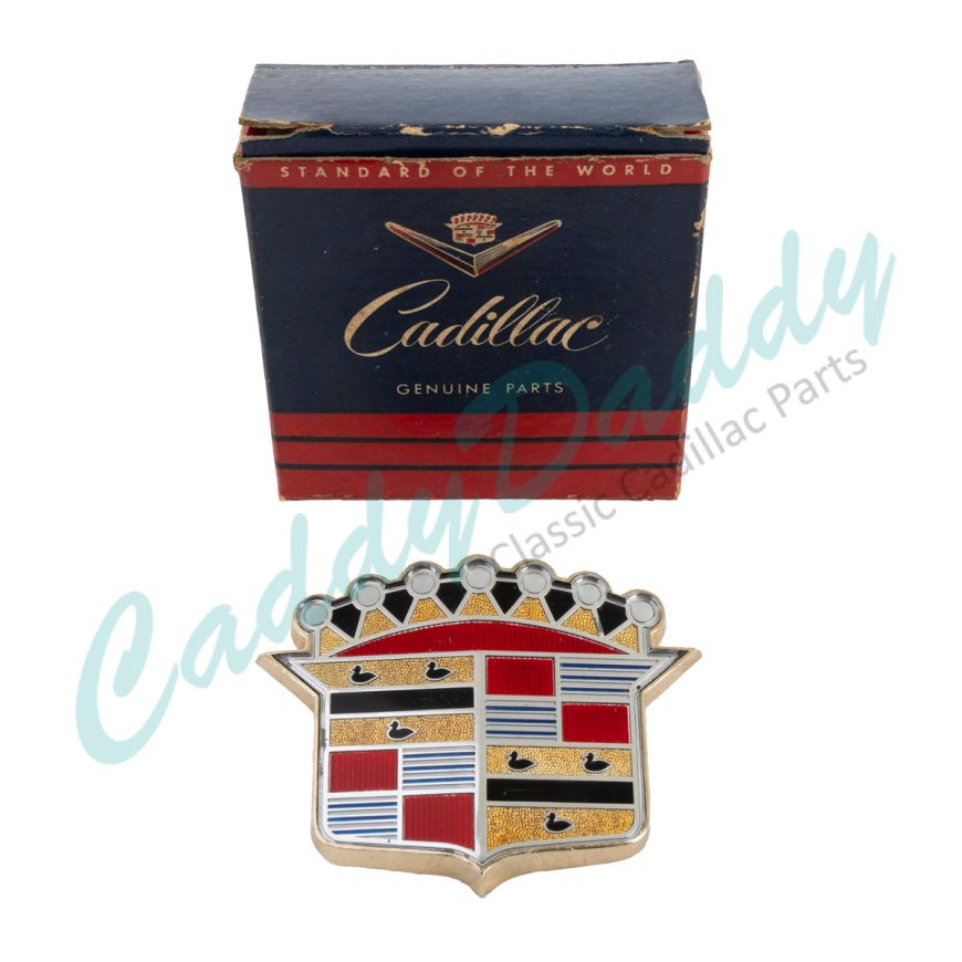 1954 Cadillac (EXCEPT Eldorado Convertible) Trunk Emblem With Bezel NOS Free Shipping In The USA