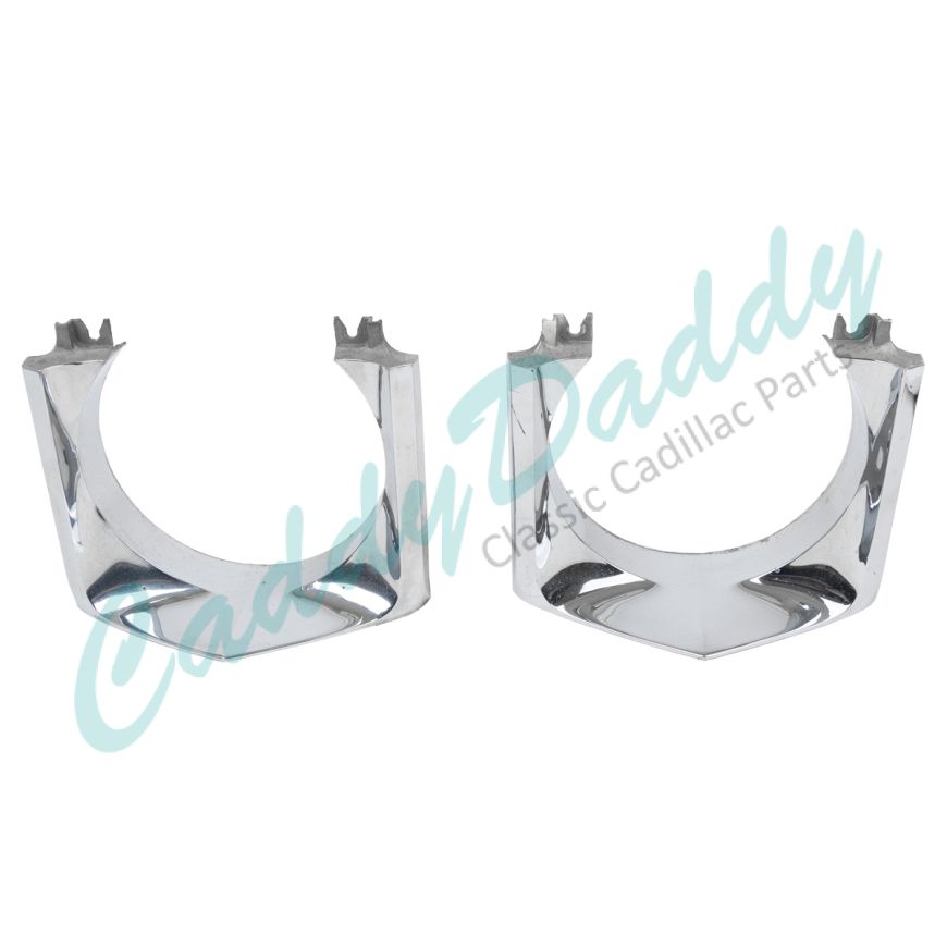 1965 Cadillac (EXCEPT Series 75 Limousine) Chrome Lower Headlight Bezel 1 Pair USED Free Shipping In The USA