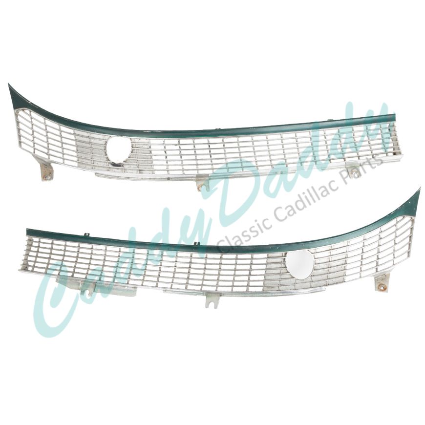 1959 Cadillac (EXCEPT Series 75 Limousine) Hood Cowl Vent Grille (1 Pair) USED