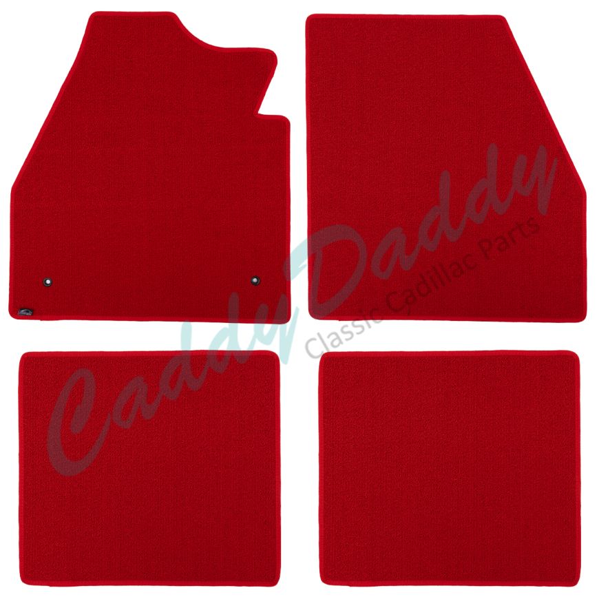 1953 Cadillac Coupe Deville Red Classic Loop Carpet Floor Mats (4 Pieces) [Ready To Ship] REPRODUCTION Free Shipping In The USA