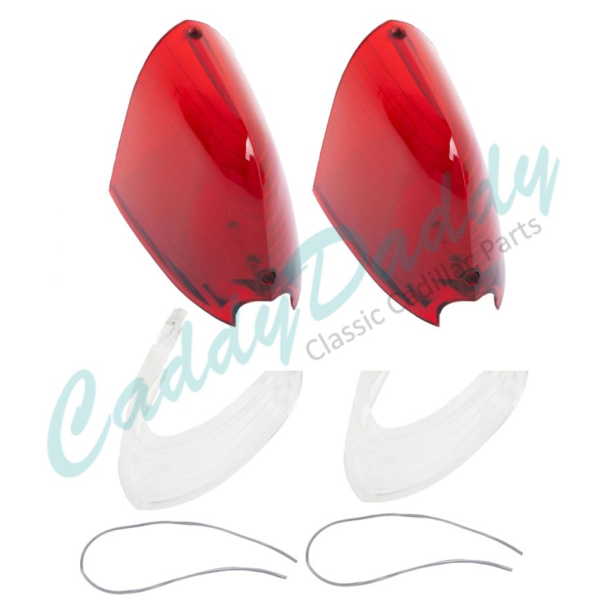 1954 1955 1956 Cadillac (See Details) Tail Light And Back Up Lens Set (4 Pieces) REPRODUCTION Free Shipping In The USA