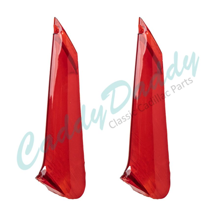 1961 Cadillac Tail Light Red Fin Lens Pair REPRODUCTION Free Shipping In The USA