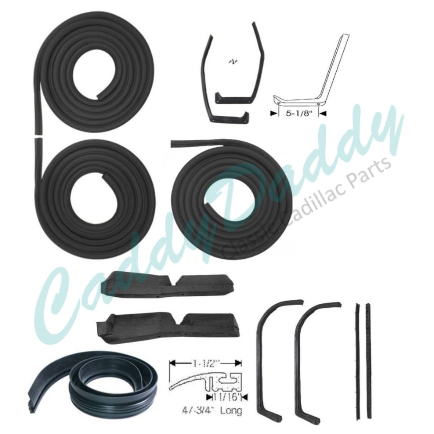 1959 1960 1961 1962 1963 1964 1965 Cadillac Commercial Chassis Advanced Rubber Weatherstrip Kit (12 Pieces) REPRODUCTION Free Shipping In The USAv