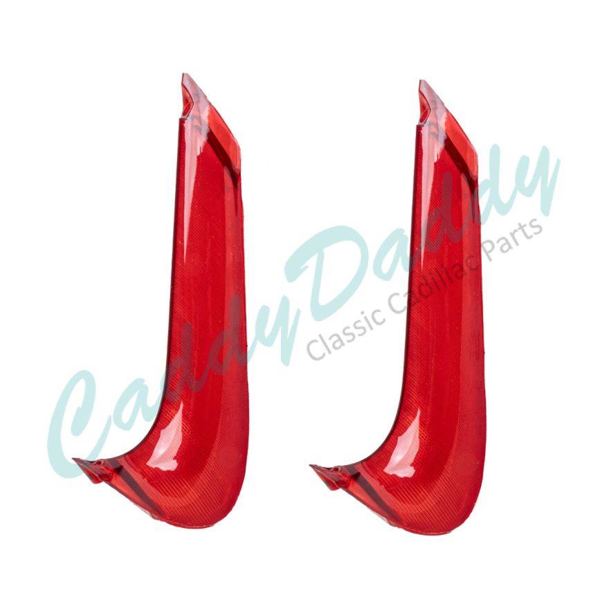 1960 Cadillac Tail Light Red Fin Lenses 1 Pair REPRODUCTION Free Shipping In The USA 