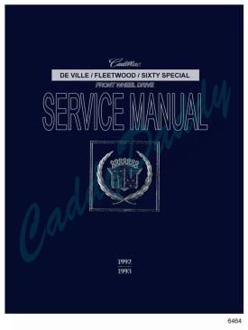 1992 1993 Cadillac Fleetwood & Deville Service Manual CD REPRODUCTION Free Shipping In The USA