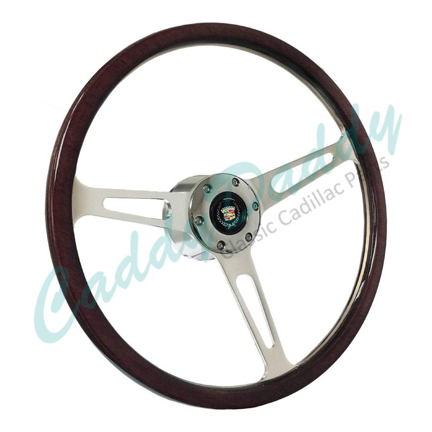 1980 1981 1982 1983 1984 1985 1986 1987 1988 1989 Cadillac Espresso Wood Grain S6 Smooth Steering Wheel Conversion Kit WITH Tilt / Telescopic REPRODUCTION Free Shipping In The USA