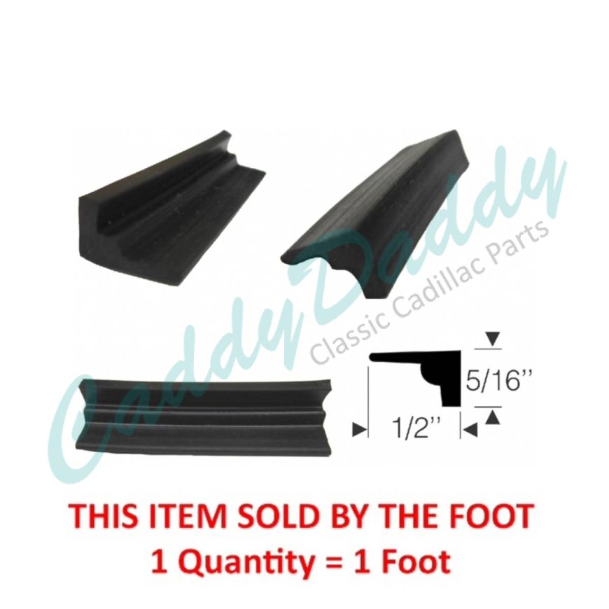 
1942 1946 1947 1948 1949 1950 1951 1952 1953 1954 1955 Cadillac Side Window Sash Channel Rubber Weatherstrip (Sold By The Foot) REPRODUCTION
