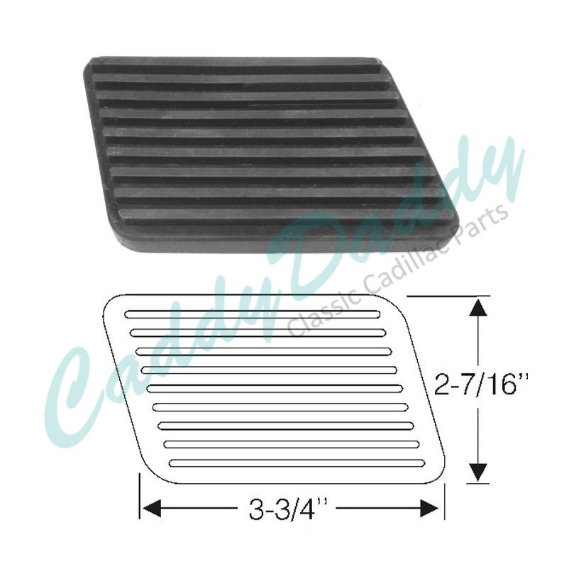 1954 1955 Cadillac Brake Pedal Pad REPRODUCTION Free Shipping In The USA