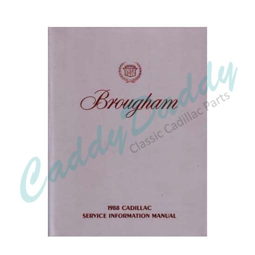 1988 Cadillac Brougham Shop Manual REPRODUCTION Free Shipping In The USA