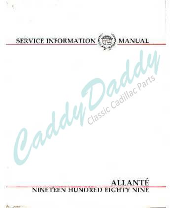 1989 Cadillac Allante Service Manual CD REPRODUCTION Free Shipping In The USA