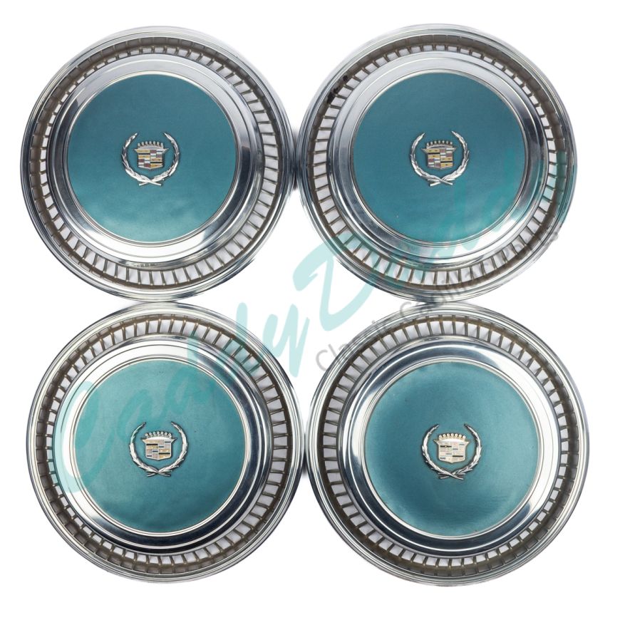 1974 1975 1977 1978 Cadillac Eldorado Wheel Cover Hub Cap Set Teal Green (4 Pieces) USED