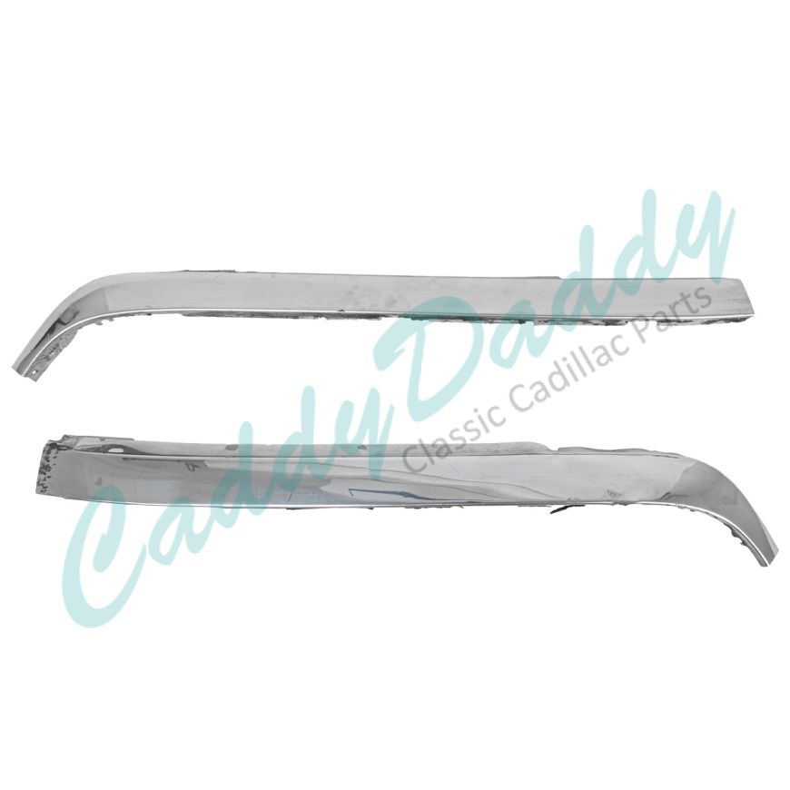 1971 1972 1973 1974 1975 Cadillac Eldorado Convertible Outside Upper Windshield Header Moldings (1 Pair) USED