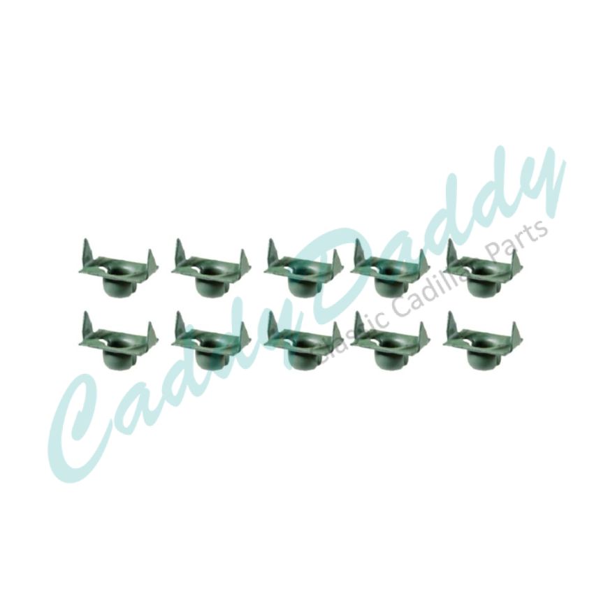 
Cadillac Universal Door and Quarter Glass Window Channel Sweep Green Phosphate Clip Set (10 Pieces) REPRODUCTION
