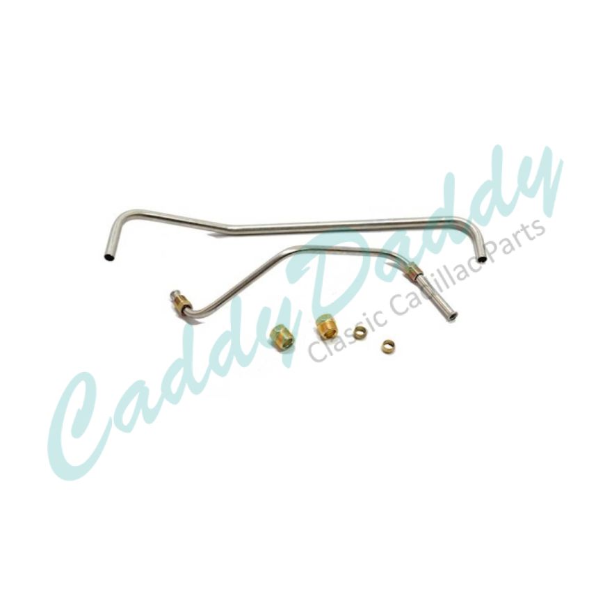 1957 Cadillac Series 62 365 Engine Carburetor Fuel Lines Set (2 Pieces) Stainless Steel or Original Equipment Design REPRODUCTION Free Shipping In The USA