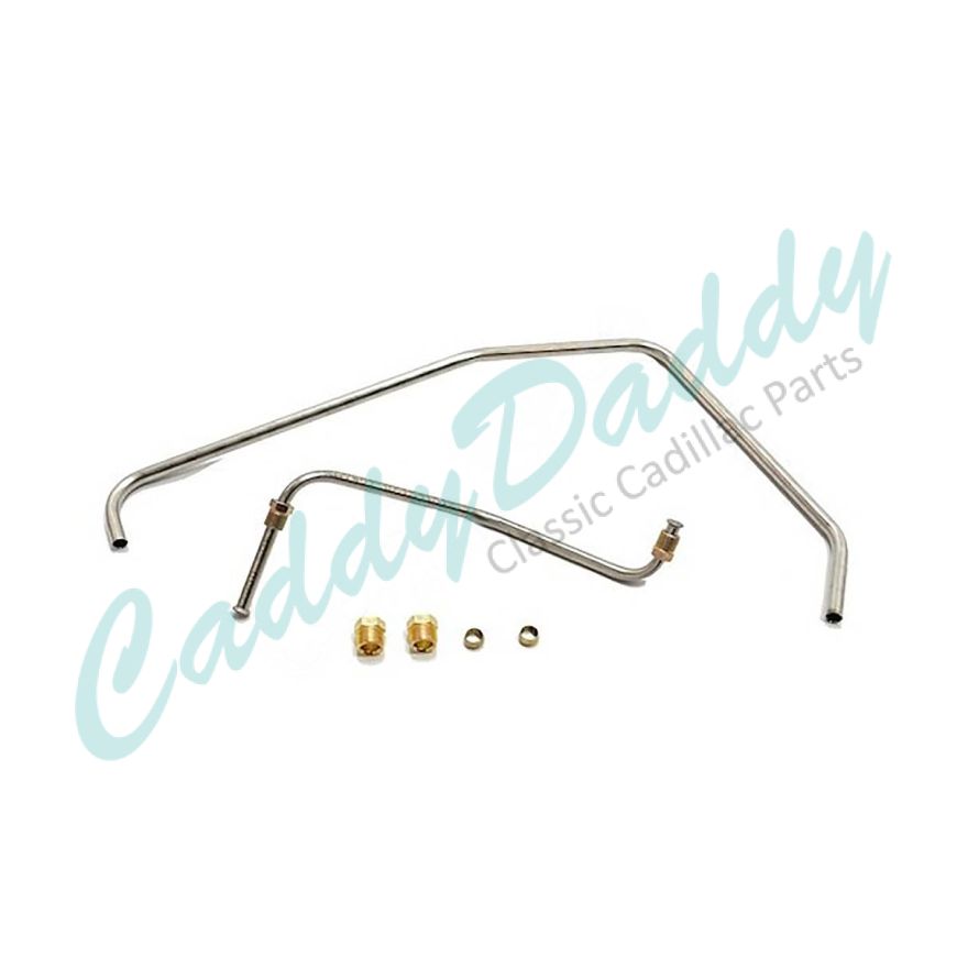 1957 Cadillac Series 62 Carter Carburetor Fuel Lines Set (2 Pieces) Stainless Steel or Original Equipment Design REPRODUCTION Free Shipping In The USA