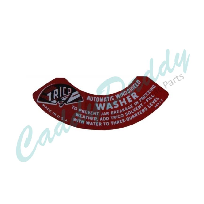 1941 1942 1946 1947 1948 1949 Cadillac Washer Lid Decal REPRODUCTION