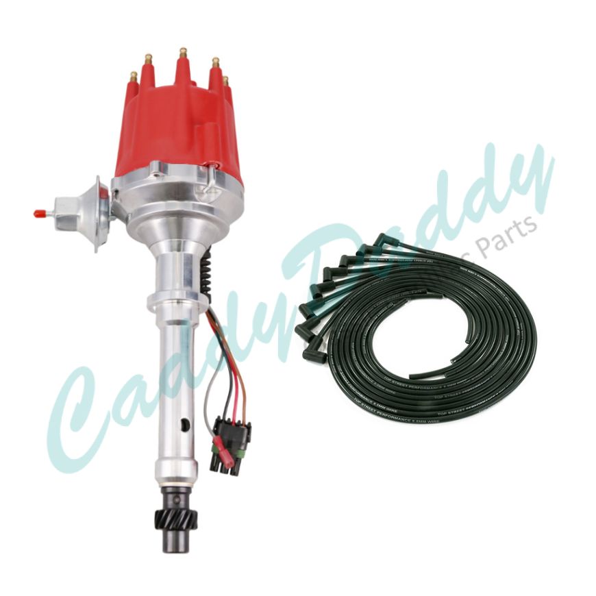 1963 1964 1965 Cadillac 429 Engine (See Details) Electronic Upgrade Distributor With Spark Plug Wires REPRODUCTION Free Shipping In The USA