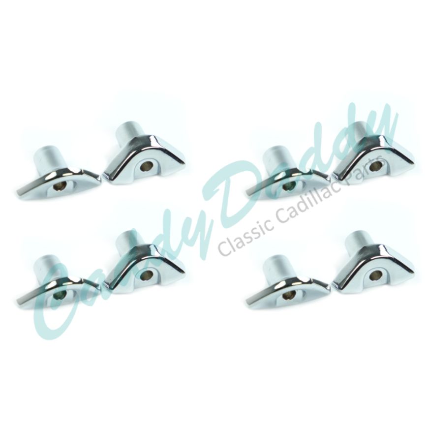 1959 Cadillac Fog Lamp Retainer Chrome Set (8 Pieces) REPRODUCTION Free Shipping In The USA