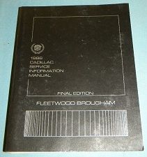 1986 Cadillac Service Information Manual - Fleetwood Brougham NEW Free Shipping In The USA