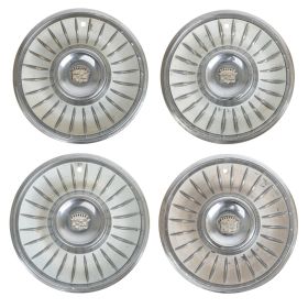 1961 Cadillac White Wheel Cover Hub Cap Set (4 Pieces) USED