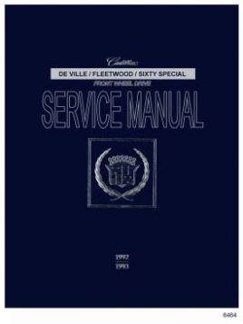 1992 1993 Cadillac Fleetwood & Deville Service Manual CD REPRODUCTION Free Shipping In The USA