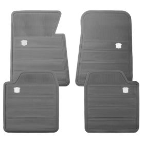 1965 1966 1967 1968 1969 1970 Cadillac Gray Rubber Floor Mats (4 Pieces) [Ready To Ship] REPRODUCTION Free Shipping In The USA