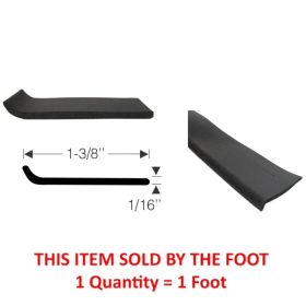 1941 1942 1946 1947 1948 1949 1950 1951 1952 1953 1954 1955 1956 Cadillac Rubber Filler Cushion Strip (1/16 Inch High By 1-3/8 Inch Wide) (Sold By The Foot) REPRODUCTION