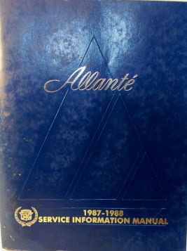 1987 1988 Cadillac Allante Shop Manual Original USED Free Shipping In The USA