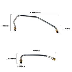 1957 Cadillac (WITH 2 x 4 BBL Carter Carburetors) Fuel Lines Set (2 Pieces) Stainless Steel or Original Equipment Design REPRODUCTION Free Shipping In The USA