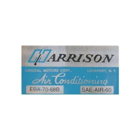 1968 Cadillac Harrison Air Conditioning (A/C) Evaporator Box Decal REPRODUCTION