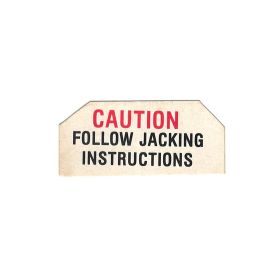 1959 1960 1961 Cadillac Jack Base Caution Decal REPRODUCTION